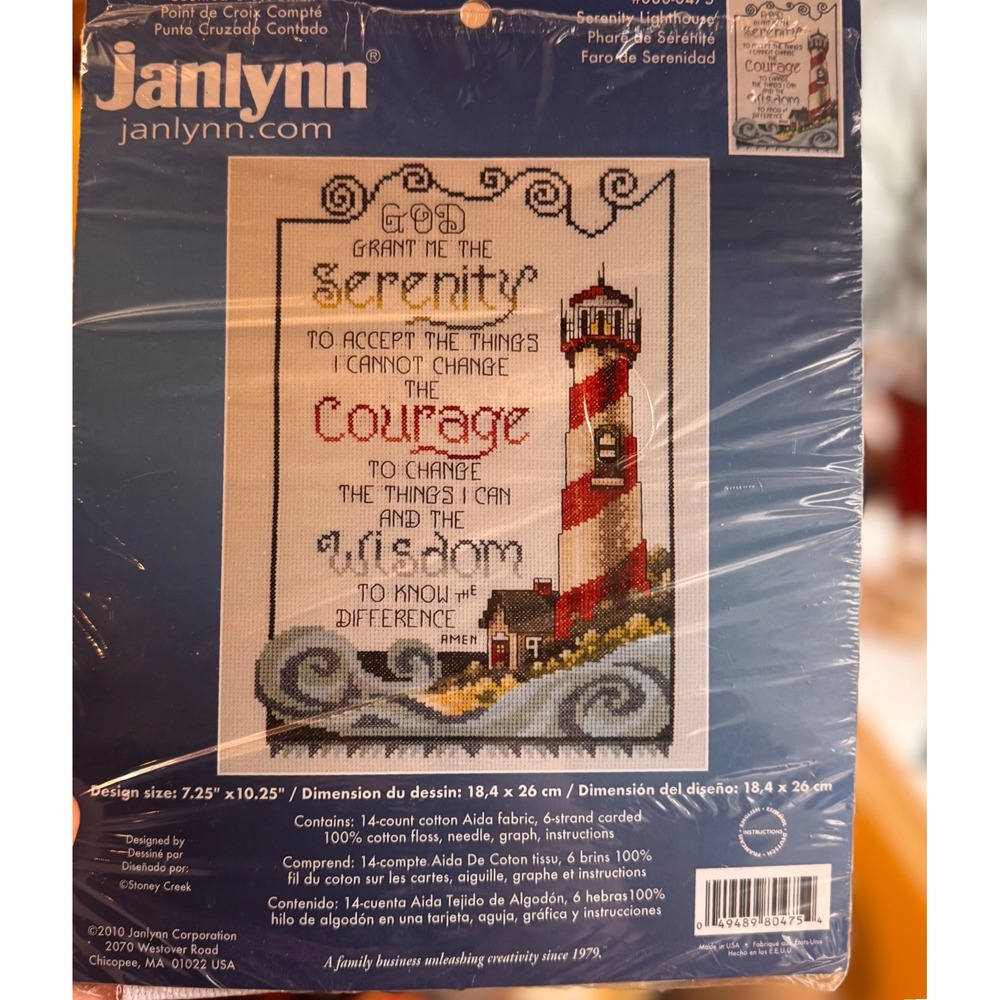 Janlynn Serenity Lighthouse Counted Cross Stitch Kit 080-0475 Stoney Creek New‎